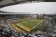 FILE - In this Oct. 24, 2015, file photo, a nearly empty McLane Stadium is seen minutes before kickoff between Iowa State and Baylor in an NCAA college football game, in Waco, Texas. Baylor University will look to rebuild its reputation and perhaps its football program after an outside review found administrators mishandled allegations of sexual assault and the team operated under the perception it was above the rules. (AP Photo/Tony Gutierrez, File)