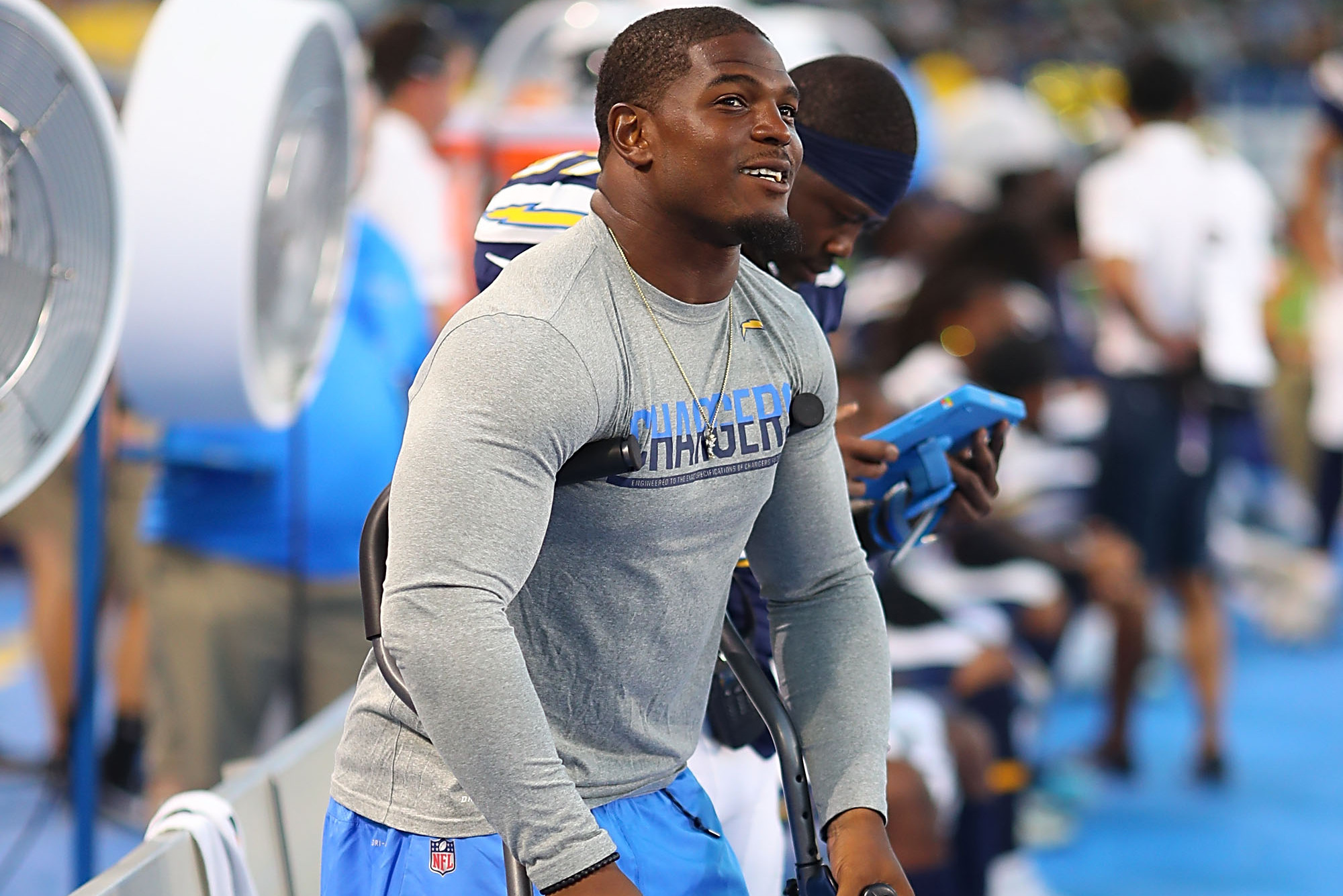 Did StubHub Center's grass play a role in Denzel Perryman's ankle injury?