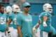 Miami Dolphins quarterback Jay Cutler stands on the sidelines before an NFL preseason football game against the Atlanta Falcons, Thursday, Aug. 10, 2017 in Miami Gardens, Fla. (AP Photo/Wilfredo Lee)