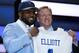 Ohio State’s Ezekiel Elliott poses for photos with NFL commissioner Roger Goodell after being selected by the Dallas Cowboys as the fourth pick in the first round of the 2016 NFL football draft, Thursday, April 28, 2016, in Chicago.(Jeff Haynes/AP Images for Panini)