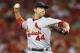 St. Louis Cardinals relief pitcher Trevor Rosenthal (44) throws against the Cincinnati Reds during the ninth inning of a baseball game, Saturday, Aug. 5, 2017, in Cincinnati. (AP Photo/Gary Landers)