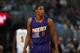 Phoenix Suns guard Brandon Knight (11) in the second half of an NBA basketball game Thursday, Jan. 26, 2017, in Denver. The Nuggets won 127-120. (AP Photo/David Zalubowski)