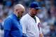 CHICAGO, IL - AUGUST 17: Jon Lester #34 of the Chicago Cubs walks off the field after being relieved in the second inning against the Cincinnati Reds at Wrigley Field on August 17, 2017 in Chicago, Illinois. (Photo by Dylan Buell/Getty Images)