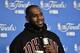 CLEVELAND, OH - JUNE 08: LeBron James #23 of the Cleveland Cavaliers talks to the media during a press conference after practice and media availability as part of the 2017 NBA Finals on June 08, 2017 at Quicken Loans Arena in Cleveland, Ohio. NOTE TO USER: User expressly acknowledges and agrees that, by downloading and or using this photograph, User is consenting to the terms and conditions of the Getty Images License Agreement. Mandatory Copyright Notice: Copyright 2017 NBAE (Photo by David Liam Kyle/NBAE via Getty Images)