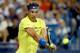 MASON, OH - AUGUST 16: Rafael Nadal of Spain returns a shot to Richard Gasquet of France during day 5 of the Western & Southern Open at the Lindner Family Tennis Center on August 16, 2017 in Mason, Ohio. (Photo by Matthew Stockman/Getty Images)