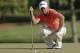 Ryan Armour lines up a putt on the ninth hole during the second round of the Wyndham Championship golf tournament in Greensboro, N.C., Friday, Aug. 18, 2017. (AP Photo/Chuck Burton)