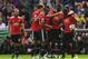 SWANSEA, WALES - AUGUST 19: Eric Bailly of Manchester United celebrates scoring his sides first goal with his Manchester Untited team mates during the Premier League match between Swansea City and Manchester United at Liberty Stadium on August 19, 2017 in Swansea, Wales. (Photo by Dan Mullan/Getty Images)