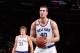 NEW YORK, NY - APRIL 2: Marshall Plumlee #40 of the New York Knicks shoots a free throw during a game against the Boston Celtics on April 2, 2017 at Madison Square Garden in New York City, New York. NOTE TO USER: User expressly acknowledges and agrees that, by downloading and/or using this photograph, user is consenting to the terms and conditions of the Getty Images License Agreement. Mandatory Copyright Notice: Copyright 2017 NBAE (Photo by Nathaniel S. Butler/NBAE via Getty Images)