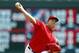 Minnesota Twins pitcher Bartolo Colon throws against the Arizona Diamondbacks in the first inning of a baseball game, Sunday, Aug. 20, 2017, in Minneapolis. (AP Photo/Jim Mone)