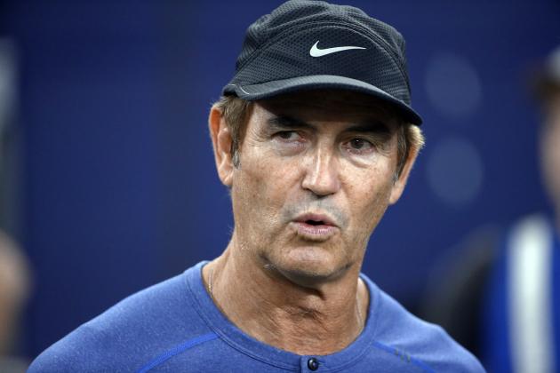 FILE - In this Sept. 25, 2016, file photo, former Baylor football coach Art Briles watches the Dallas Cowboys and the Chicago Bears warm up for an NFL football game in Arlington, Texas. Houston athletic director Hunter Yurachek says former Baylor coach Art Briles is not a candidate to be the Cougars next coach. (AP Photo/Ron Jenkins, File)