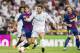 MADRID, SPAIN - AUGUST 16 - Mateo Kovacic (r) of Real Madrid battles for the ball with Sergi Roberto Carnicer of FC Barcelona during their Supercopa de Espana Final 2nd Leg match between Real Madrid and FC Barcelona at the Estadio Santiago Bernabeu on 16 August 2017 in Madrid, Spain. (Photo by Power Sport Images/Getty Images)