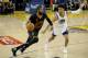 OAKLAND, CA - JUNE 12: Kyrie Irving #2 of the Cleveland Cavaliers drives to the basket against the Golden State Warriors in Game Five of the 2017 NBA Finals on June 12, 2017 at ORACLE Arena in Oakland, California. NOTE TO USER: User expressly acknowledges and agrees that, by downloading and or using this photograph, user is consenting to the terms and conditions of Getty Images License Agreement. Mandatory Copyright Notice: Copyright 2017 NBAE (Photo by Bruce Yeung/NBAE via Getty Images)