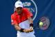 WINSTON-SALEM, NC - AUGUST 22: Roberto Bautista Agut of Spain returns a shot from Dusan Lajovic of Serbia during the fourth day of the Winston-Salem Open at Wake Forest University on August 22, 2017 in Winston-Salem, North Carolina. (Photo by Jared C. Tilton/Getty Images)