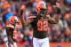 CLEVELAND, OH - OCTOBER 18: Defensive end Desmond Bryant #92 of the Cleveland Browns against the Denver Broncos at Cleveland Browns Stadium on October 18, 2015 in Cleveland, Ohio. Broncos defeated Browns 26-23. (Photo by Andrew Weber/Getty Images)