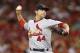 St. Louis Cardinals relief pitcher Trevor Rosenthal (44) throws against the Cincinnati Reds during the ninth inning of a baseball game, Saturday, Aug. 5, 2017, in Cincinnati. (AP Photo/Gary Landers)