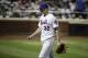New York Mets starting pitcher Steven Matz leaves the baseball game during the fourth inning against the New York Yankees on Thursday, Aug. 17, 2017, in New York. (AP Photo/Frank Franklin II)