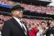 Oct 1, 2016; Columbus, OH, USA; Former Ohio State Buckeyes head coach Earle Bruce awaits on the sidelines for his chance to dot the