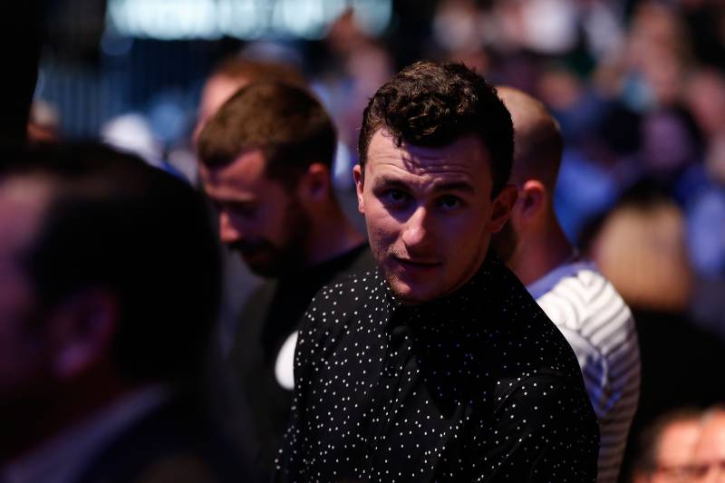 LAS VEGAS, NV - MARCH 05: NFL player Johnny Manziel in attendance during the UFC 196 event inside MGM Grand Garden Arena on March 5, 2016 in Las Vegas, Nevada. (Photo by Christian Petersen/Zuffa LLC/Zuffa LLC via Getty Images)