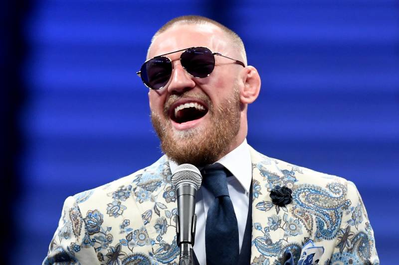 LAS VEGAS, NV - AUGUST 26: Conor McGregor speaks to the media after losing to Floyd Mayweather Jr. by 10th round TKO in their super welterweight boxing match on August 26, 2017 at T-Mobile Arena in Las Vegas, Nevada. (Photo by Ethan Miller/Getty Images)