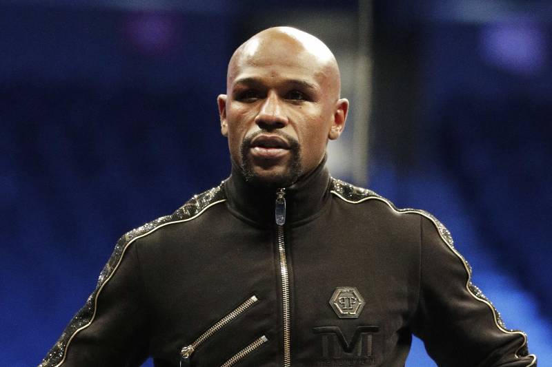 Floyd Mayweather Jr., attends a news conference after a super welterweight boxing match against Conor McGregor, Sunday, Aug. 27, 2017, in Las Vegas. (AP Photo/Isaac Brekken)
