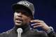 Floyd Mayweather Jr. speaks at a news conference after a super welterweight boxing match against Conor McGregor, Sunday, Aug. 27, 2017, in Las Vegas. (AP Photo/Isaac Brekken)