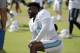 Miami Dolphins wide receiver Jarvis Landry stretches during an NFL football training camp, Monday, Aug. 7, 2017, in Davie, Fla. (AP Photo/Lynne Sladky)