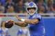 Detroit Lions quarterback Matthew Stafford looks downfield during the first half of the team's NFL preseason football game against the New England Patriots, Friday, Aug. 25, 2017, in Detroit. (AP Photo/Rick Osentoski)