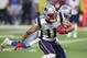 DETROIT, MI - AUGUST 25: Julian Edelman #11 of the New England Patriots runs for yards after a first quarter catch while playing the Detroit Lions during a preseason game at Ford Field on August 25, 2017 in Detroit, Michigan. (Photo by Gregory Shamus/Getty Images)