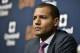 INDEPENDENCE, OH - JULY 26: Cleveland Cavaliers owner Dan Gilbert introduces new general manager Koby Altman during a press conference at The Cleveland Clinic Courts on July 26, 2016 in Independence, Ohio. NOTE TO USER: User expressly acknowledges and agrees that, by downloading and/or using this Photograph, user is consenting to the terms and conditions of the Getty Images License Agreement. Mandatory Copyright Notice: Copyright 2017 NBAE (Photo by David Liam Kyle/NBAE via Getty Images)