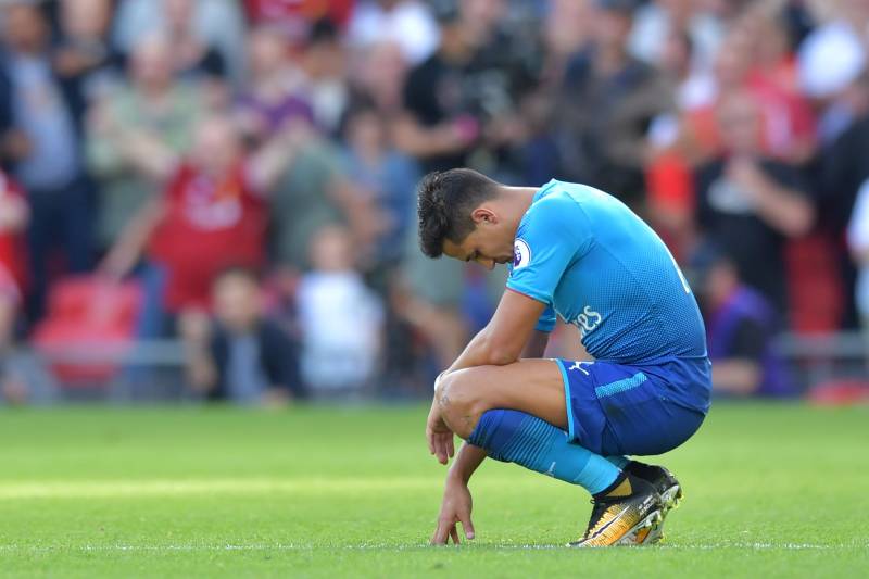 Alexis Sanchez was left disappointed after Arsenal's 4-0 loss to Liverpool on Sunday.