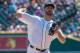DETROIT, MI - AUGUST 20: Starting pitcher Justin Verlander #35 of the Detroit Tigers throws in the fifth inning against the Los Angeles Dodgers during a MLB game at Comerica Park on August 20, 2017 in Detroit, Michigan. The Tigers defeated the Dodgers 6-1. (Photo by Dave Reginek/Getty Images)