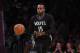 Apr 9, 2017; Los Angeles, CA, USA; Minnesota Timberwolves forward Shabazz Muhammad (15) dribbles the ball against the Los Angeles Lakers during a NBA basketball game at Staples Center. The Lakers defeated the Timberwolves 110-109. Mandatory Credit: Kirby Lee-USA TODAY Sports