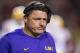 FAYETTEVILLE, AR - NOVEMBER 12: Head Coach Ed Orgeron of the LSU Tigers on the sidelines during a game against the Arkansas Razorbacks at Razorback Stadium on November 12, 2016 in Fayetteville, Arkansas. The Tigers defeated the Razorbacks 38-10. (Photo by Wesley Hitt/Getty Images)