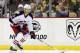 Apr 4, 2017; Pittsburgh, PA, USA; Columbus Blue Jackets center Alexander Wennberg (10) skates with puck against the Pittsburgh Penguins during the third period at the PPG PAINTS Arena. The Penguins won 4-1. Mandatory Credit: Charles LeClaire-USA TODAY Sports