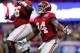 ATLANTA, GA - SEPTEMBER 02: Damien Harris #34 of the Alabama Crimson Tide celebrates a touchdown in the third quarter of their game against the Florida State Seminoles at Mercedes-Benz Stadium on September 2, 2017 in Atlanta, Georgia. (Photo by Kevin C. Cox/Getty Images)
