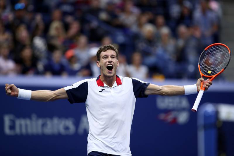 NEW YORK, NY - SEPTEMBER 03:  Pablo Carreno Busta of Spain celebrates after winning his fourth round match against Denis Shapovalov of Canada on Day Seven of the 2017 US Open at the USTA Billie Jean King National Tennis Center on September 3, 2017 in the Flushing neighborhood of the Queens borough of New York City.  (Photo by Clive Brunskill/Getty Images)
