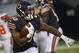 CHICAGO, IL - AUGUST 31: Jeremy Langford #33 of the Chicago Bears runs against the Cleveland Browns during a preseason game at Soldier Field on August 31, 2017 in Chicago, Illinois. (Photo by Jonathan Daniel/Getty Images)