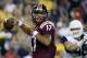 LANDOVER, MD - SEPTEMBER 03: Quarterback Josh Jackson #17 of the Virginia Tech Hokies drops back to pass against the West Virginia Mountaineers in the first half at FedExField on September 3, 2017 in Landover, Maryland. (Photo by Rob Carr/Getty Images)