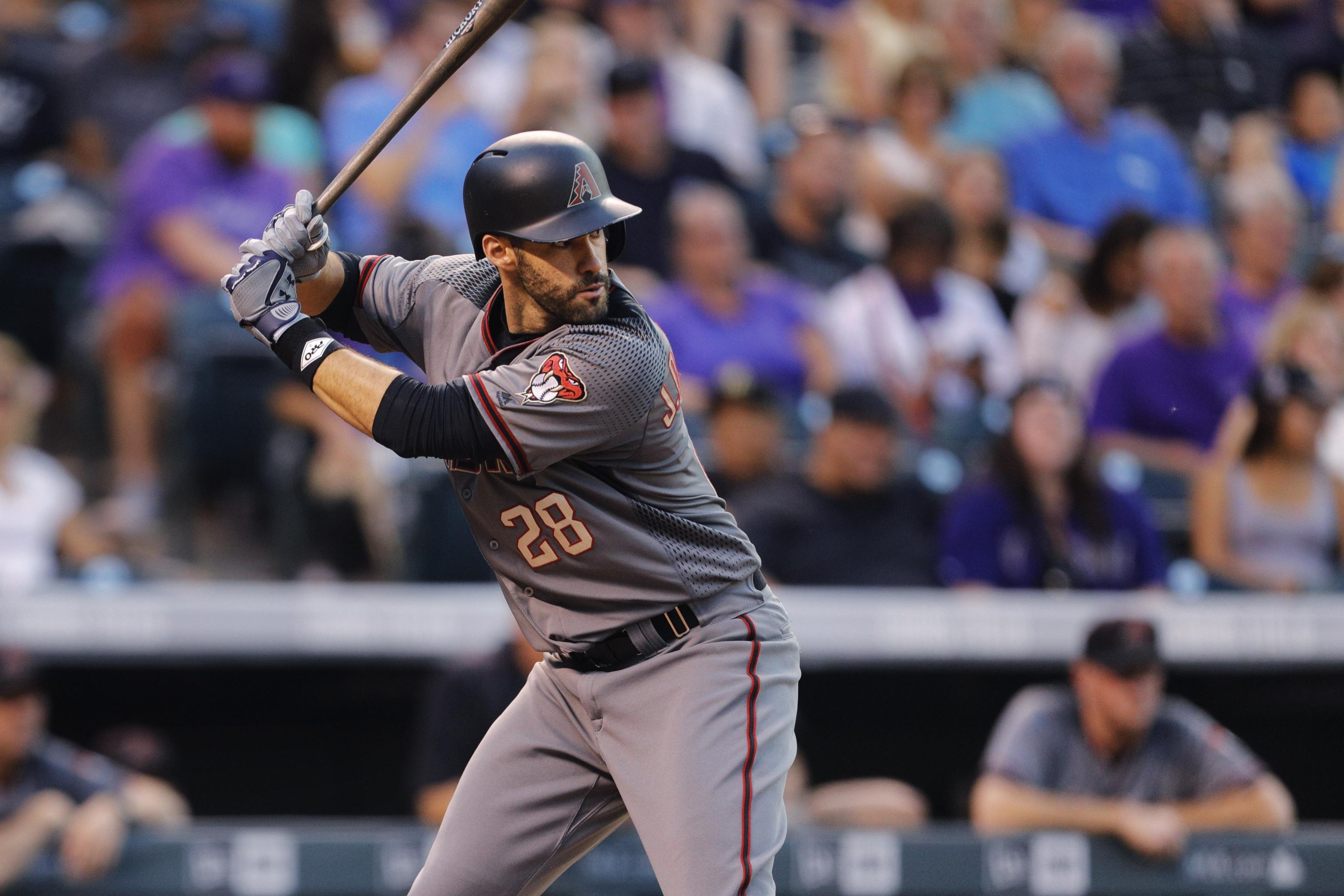 J.D. Martinez exits first game as a Diamondback after being hit on