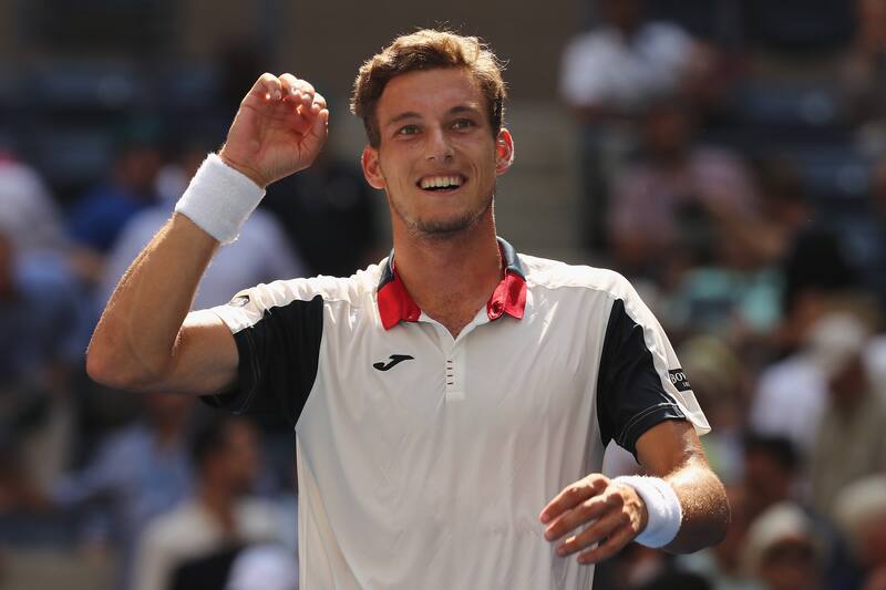 NEW YORK, NY - SEPTEMBER 05: Pablo Carreno Busta of Spain reacts after defeating Diego Schwartzman of Argentina during his Men's Singles Quarterfinal match on Day Nine of the 2017 US Open at the USTA Billie Jean King National Tennis Center on September 5, 2017 in the Flushing neighborhood of the Queens borough of New York City. (Photo by Abbie Parr/Getty Images)