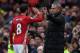 Manchester United's Portuguese manager Jose Mourinho (R) congratulates Manchester United's Spanish midfielder Juan Mata as he is substituted off during the English Premier League football match between Manchester United and Arsenal at Old Trafford in Manchester, north west England, on November 19, 2016. / AFP / Paul ELLIS / RESTRICTED TO EDITORIAL USE. No use with unauthorized audio, video, data, fixture lists, club/league logos or 'live' services. Online in-match use limited to 75 images, no video emulation. No use in betting, games or single club/league/player publications. / (Photo credit should read PAUL ELLIS/AFP/Getty Images)