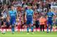 LIVERPOOL, ENGLAND - AUGUST 27: Mesut Ozil of Arsenal are Granit Xhaka of Arsenal are dejected after Liverpool's fourth goal during the Premier League match between Liverpool and Arsenal at Anfield on August 27, 2017 in Liverpool, England. (Photo by Michael Regan/Getty Images)