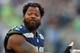 SEATTLE, WA - AUGUST 25: Defensive end Michael Bennett #72 of the Seattle Seahawks looks on during the game against the Kansas City Chiefs at CenturyLink Field on August 25, 2017 in Seattle, Washington. (Photo by Otto Greule Jr/Getty Images)
