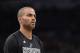 SAN ANTONIO, TX - MAY 3: A close up shot of Tony Parker #9 of the San Antonio Spurs before Game Two of the Eastern Conference Semifinals against the Houston Rockets during the 2017 NBA Playoffs on MAY 3, 2017 at the AT&T Center in San Antonio, Texas. NOTE TO USER: User expressly acknowledges and agrees that, by downloading and or using this photograph, user is consenting to the terms and conditions of the Getty Images License Agreement. Mandatory Copyright Notice: Copyright 2017 NBAE (Photos by David Dow/NBAE via Getty Images)