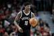 CHICAGO, IL - APRIL 12: Archie Goodwin #10 of the Brooklyn Nets dribbles the ball in the fourth quarter against the Chicago Bulls at United Center on April 12, 2017 in Chicago, Illinois. NOTE TO USER: User expressly acknowledges and agrees that, by downloading and or using this photograph, User is consenting to the terms and conditions of the Getty Images License Agreement. (Photo by Dylan Buell/Getty Images)