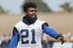 OXNARD, CA - JULY 25: Ezekiel Elliott #21 of the Dallas Cowboys is seen during afternoon practice on July 25, 2017 in Oxnard, California. (Photo by Josh Lefkowitz/Getty Images)