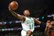 BOSTON, MA - MAY 25: Terry Rozier #12 of the Boston Celtics goes for a lay up during the game against the Cleveland Cavaliers during Game Five of the Eastern Conference Finals of the 2017 NBA Playoffs on May 25, 2017 at the TD Garden in Boston, Massachusetts. NOTE TO USER: User expressly acknowledges and agrees that, by downloading and or using this photograph, User is consenting to the terms and conditions of the Getty Images License Agreement. Mandatory Copyright Notice: Copyright 2017 NBAE (Photo by Jesse D. Garrabrant/NBAE via Getty Images)