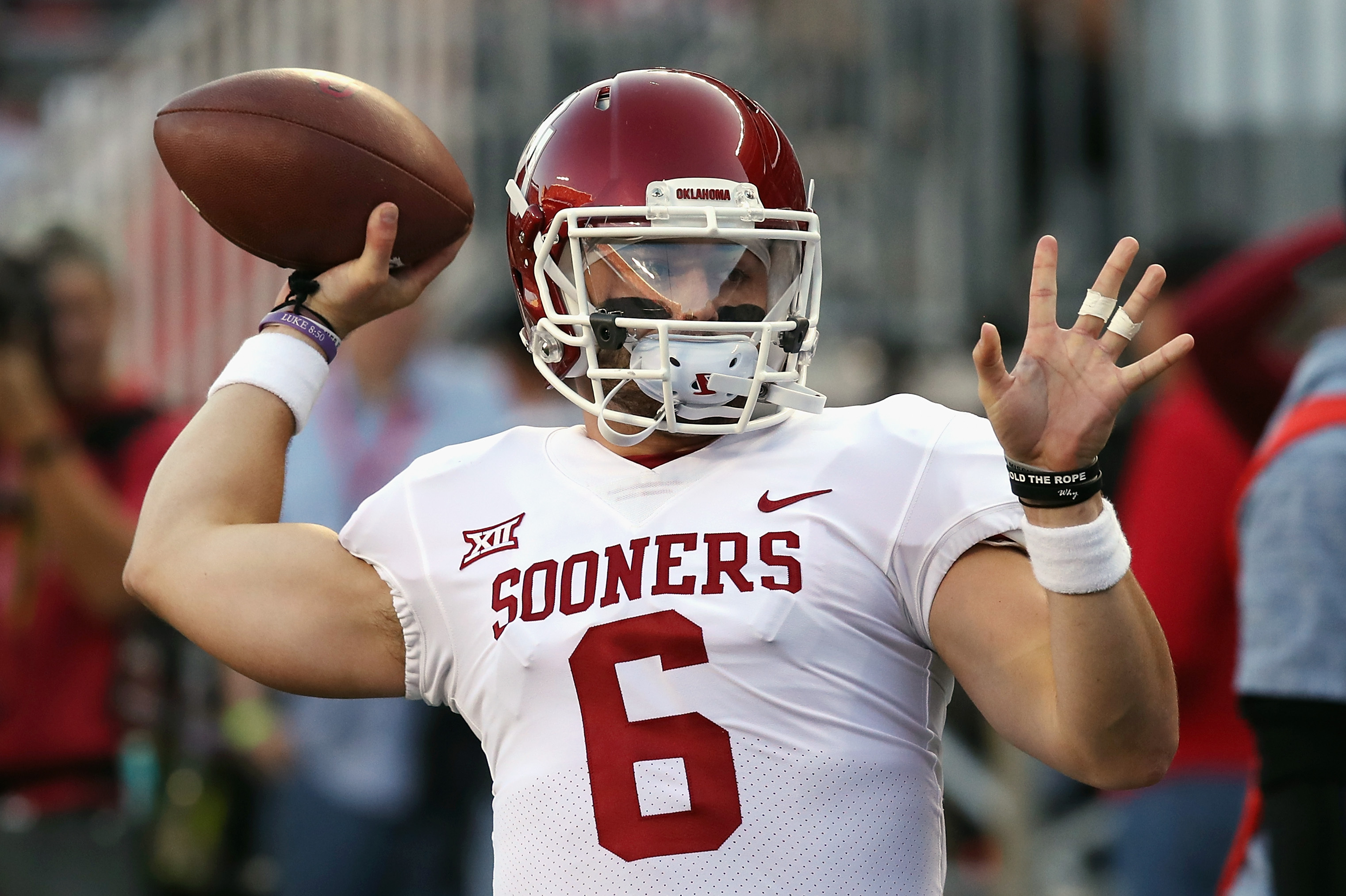 BAKER MAYFIELD CUSTOM OKLAHOMA SOONERS JERSEY HEISMAN