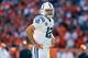 Sep 18, 2016; Denver, CO, USA; Indianapolis Colts quarterback Andrew Luck (12) in the third quarter against the Denver Broncos at Sports Authority Field at Mile High. Mandatory Credit: Isaiah J. Downing-USA TODAY Sports
