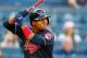 NEW YORK, NY - AUGUST 30: Jose Ramirez #11 of the Cleveland Indians in action against the New York Yankees in the second game of a doubleheader at Yankee Stadium on August 30, 2017 in the Bronx borough of New York City. The Indians defeated the Yankees 9-4. (Photo by Jim McIsaac/Getty Images)